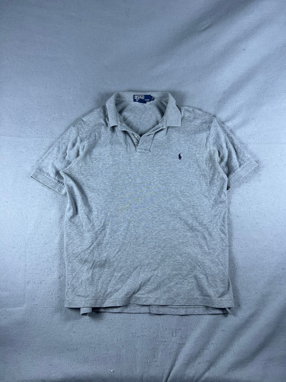 Vintage Polo Ralph Lauren Polo Shirt Mens M Gray Short Sleeve Pony Logo Sports